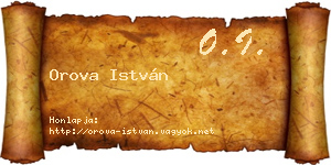 Orova István névjegykártya